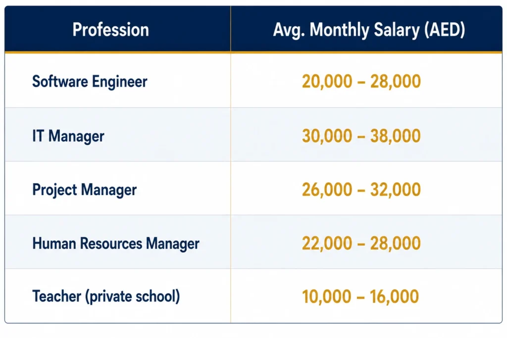 Average salaries by profession