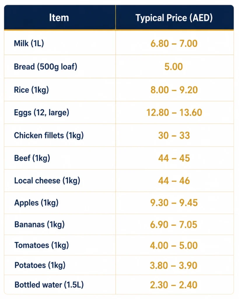 Grocery Costs in Dubai